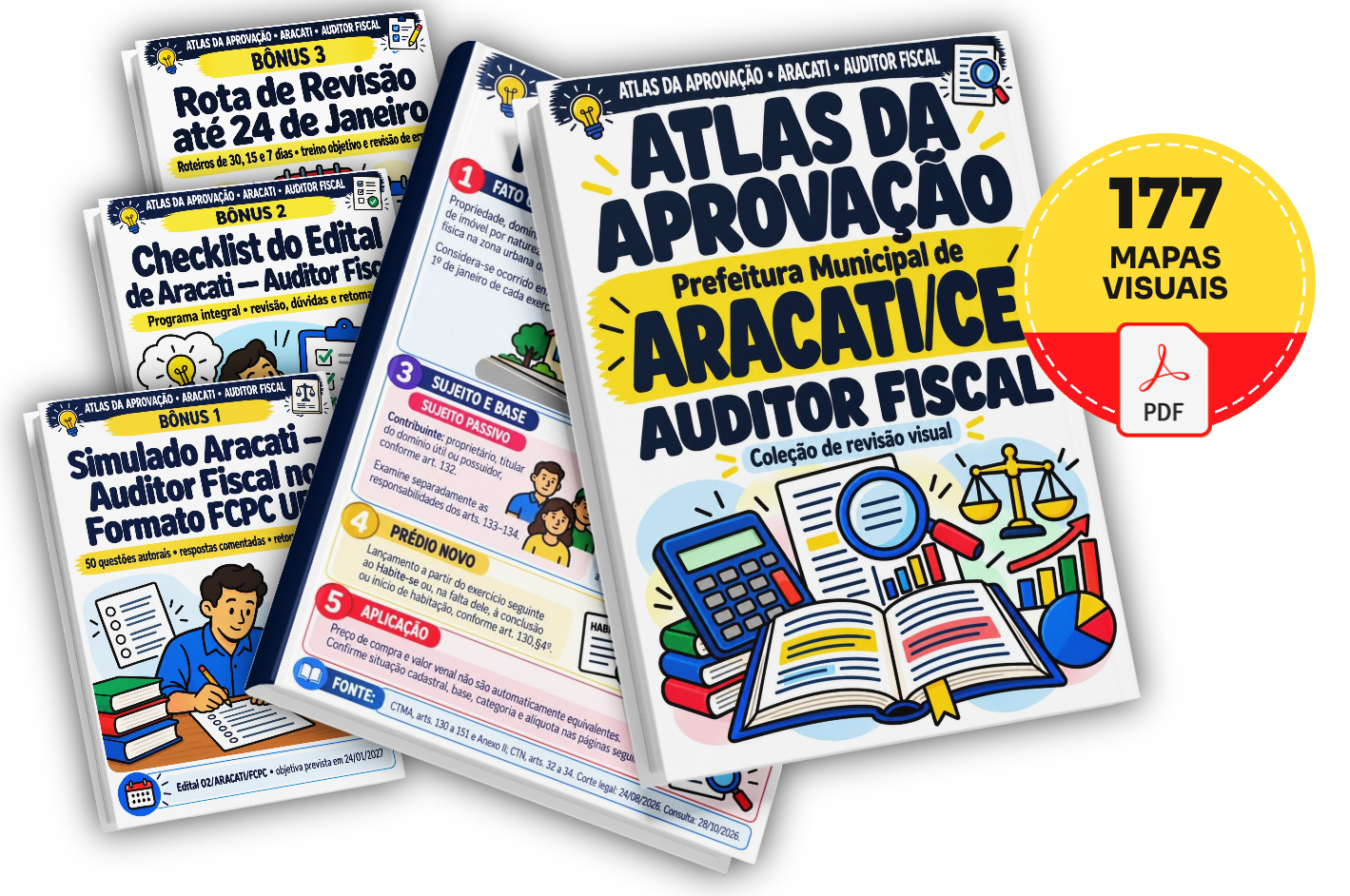 Atlas da Aprovação — Aracati — Auditor Fiscal: pacote completo